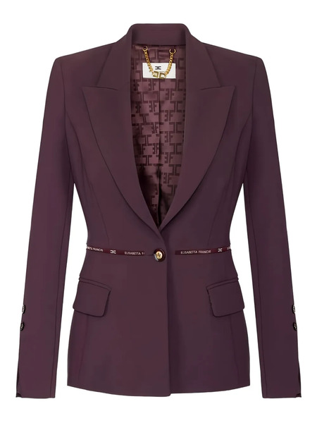  Elisabetta Franchi Logo Ribbon Crêpe Jacket - Red 