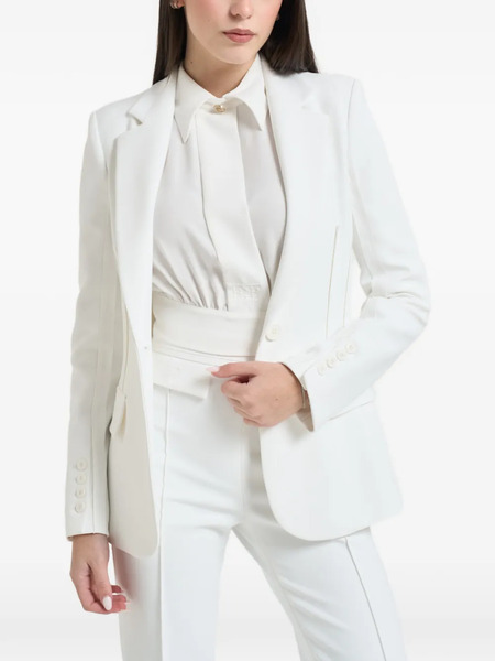  Elisabetta Franchi Notched Lapels Buttoned Blazer - White 