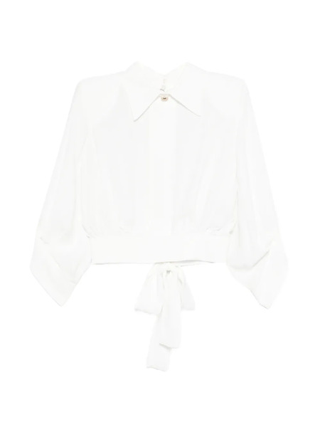  Elisabetta Franchi Open-back Collared Blouse - White 