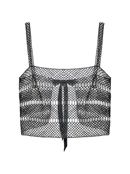 Elisabetta Franchi Open-work Band Top - Black 