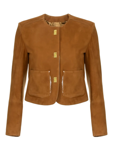  Elisabetta Franchi Patch-pocket Turn-lock Jacket - Brown 