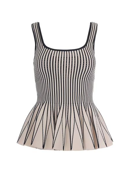  Elisabetta Franchi Pleated Square Neck Top - Neutrals 