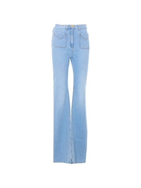  Elisabetta Franchi Pocket Flared Denim - Blue 