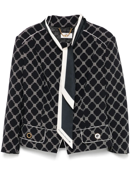 Elisabetta Franchi Printed Crepe Jacket - Black 