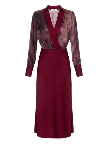  Elisabetta Franchi Python-print Jewel-detail Midi Dress - Red 