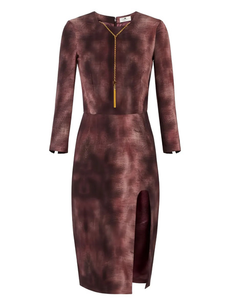  Elisabetta Franchi Python-print Midi Dress - Purple 