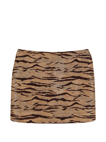  Elisabetta Franchi Raffia-effect Mini Skirt - Brown 