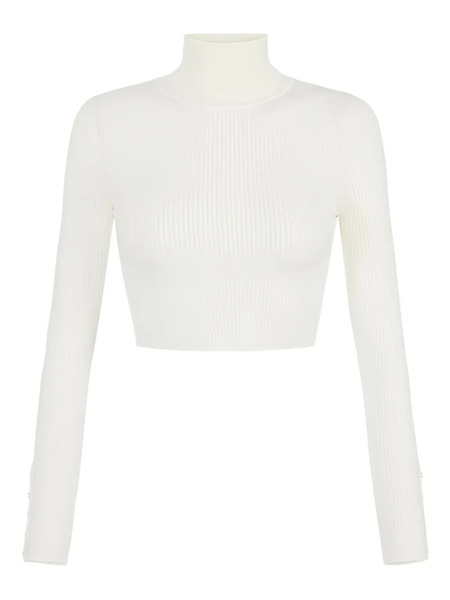  Elisabetta Franchi Ribbed Buttoned Sweater - White 