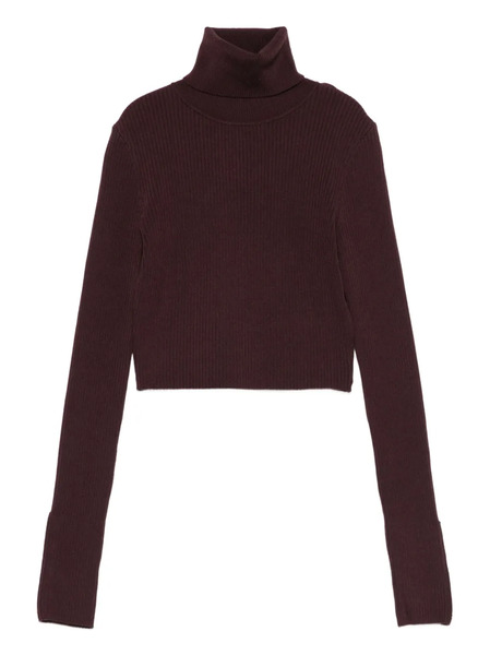  Elisabetta Franchi Ribbed Crop Top - Red 