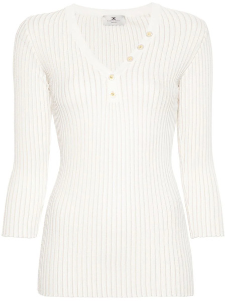  Elisabetta Franchi Ribbed-knit Jumper - White 
