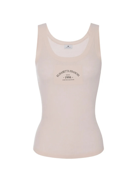  Elisabetta Franchi Ribbed-knit Tank Top - Neutrals 