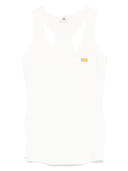  Elisabetta Franchi Ribbed Tank Top - White 