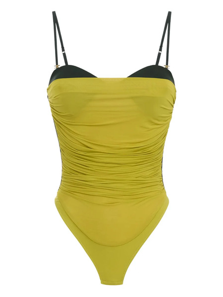  Elisabetta Franchi Ruched Bodysuit - Yellow 