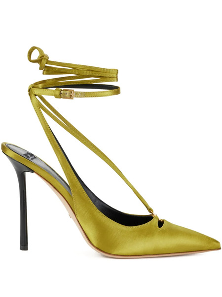  Elisabetta Franchi Satin Slingback Pumps - Green 