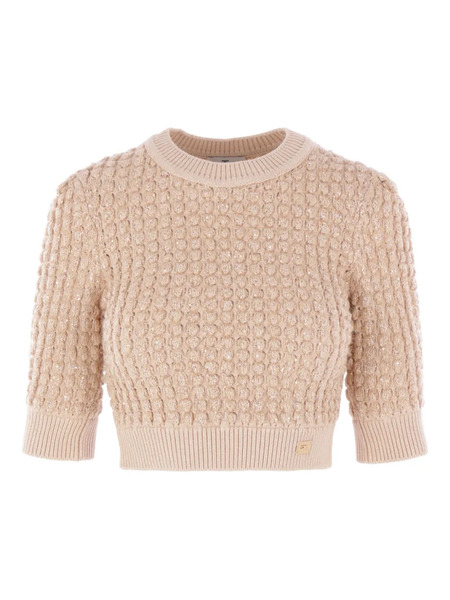 Elisabetta Franchi Sequin-embellished Cable-knit Sweater - Neutrals 
