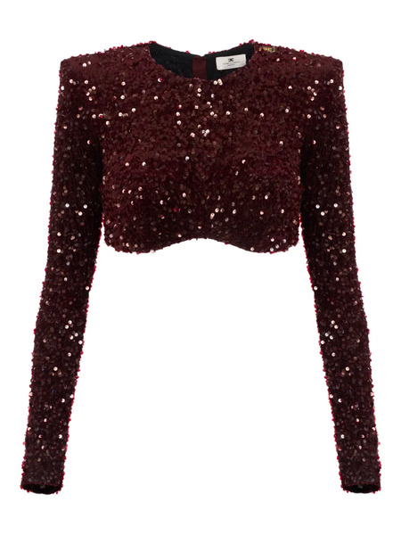  Elisabetta Franchi Sequin-embellished Long-sleeve Blouse - Red 