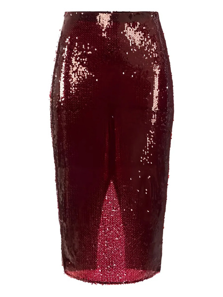  Elisabetta Franchi Sequin Split Skirt - Red 