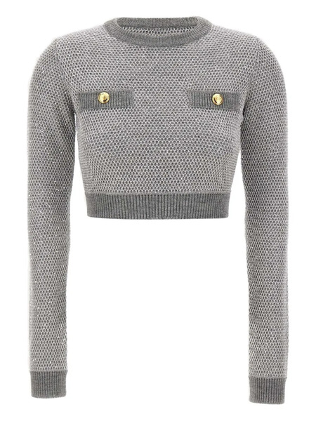  Elisabetta Franchi Sequinned Knitted Sweater - Grey 