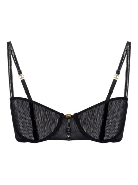  Elisabetta Franchi Sheer Mesh Underwired Bra - Black 