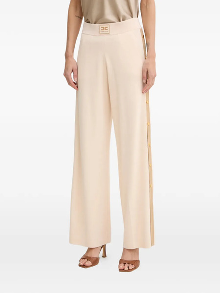 Elisabetta Franchi Side-stripe Logo-patch Trousers - Neutrals 