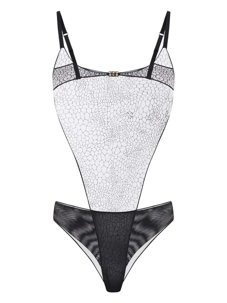  Elisabetta Franchi Snake-pattern Tulle Bodysuit - Black 