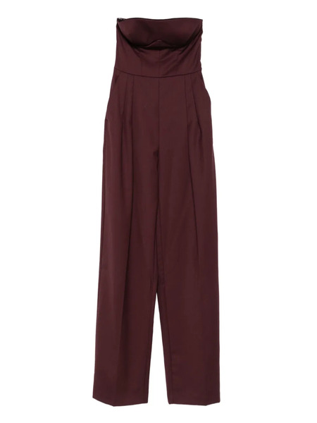  Elisabetta Franchi Strapless Pleated Jumpsuit - Red 
