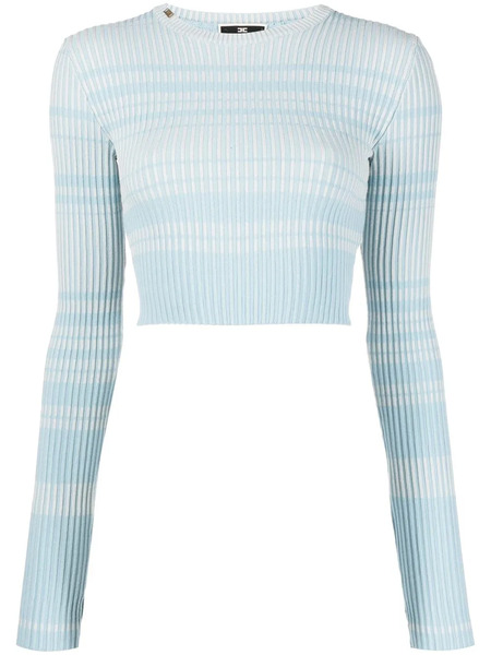  Elisabetta Franchi Striped Cropped Jumper - Blue 