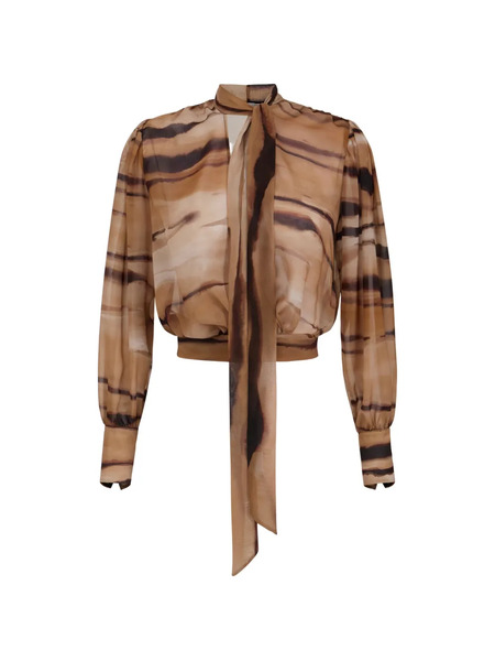  Elisabetta Franchi Tie-neck Shirt - Neutrals 