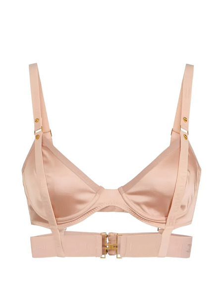  Elisabetta Franchi Tulle Logo Bra - Neutrals 