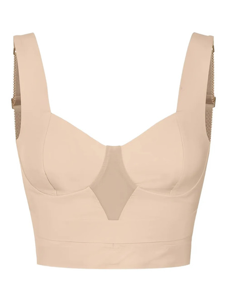  Elisabetta Franchi Zigzag Topstitching Top - Neutrals 