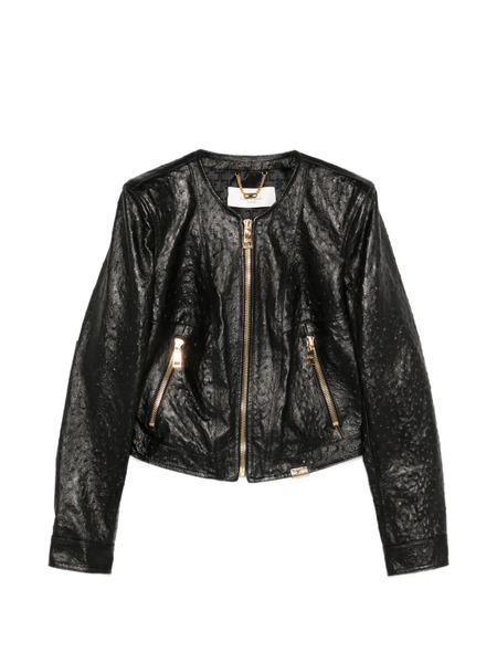  Elisabetta Franchi Zip Textured Jacket - Black 