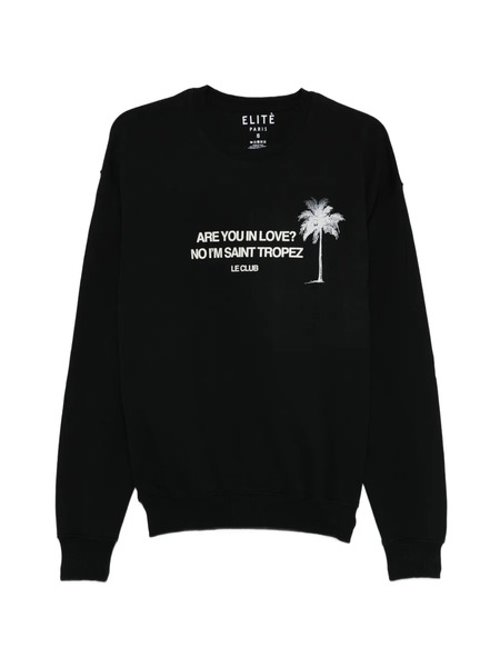  Elite Palm Print Sweatshirt - Black 