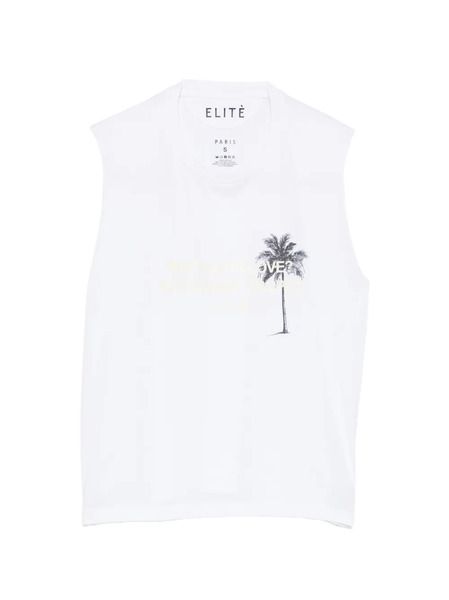  Elite Palm-tree Printed Vest - White 