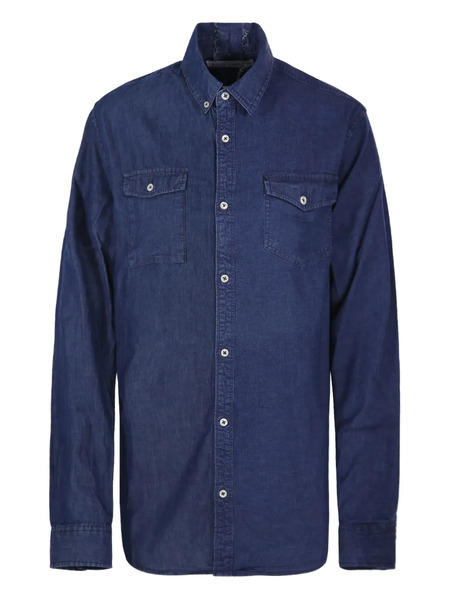  E.l.v Denim Double-pocket Denim Shirt - Blue 