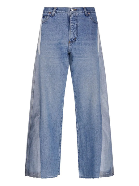 E.l.v Denim Maya Panelled Frayed Jeans - Blue 