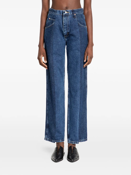  E.l.v Denim Panel Boyfriend Jeans - Blue 