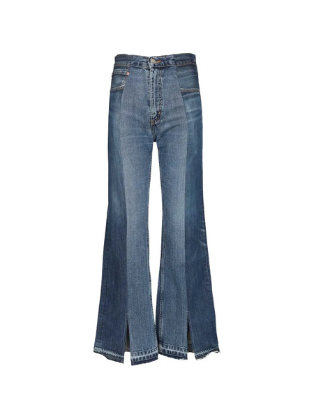  E.l.v. Denim Slit Wide-leg Arcola Jeans - Blue 
