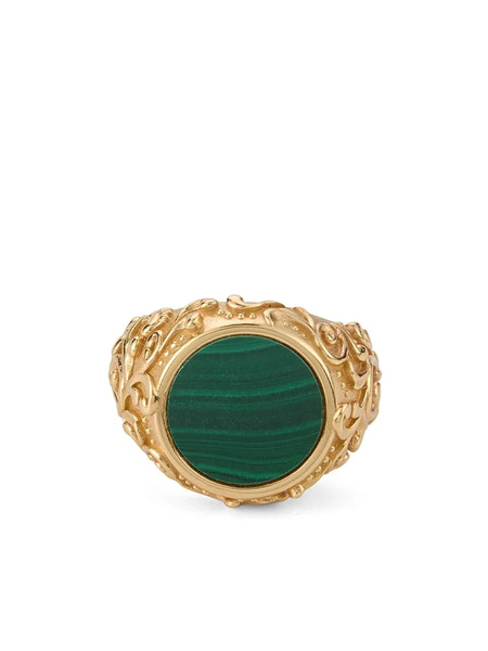  Emanuele Bicocchi Arabesque Engraved Sovereign Ring - Gold 