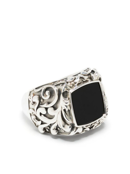  Emanuele Bicocchi Arabesque Stone Ring - Silver 