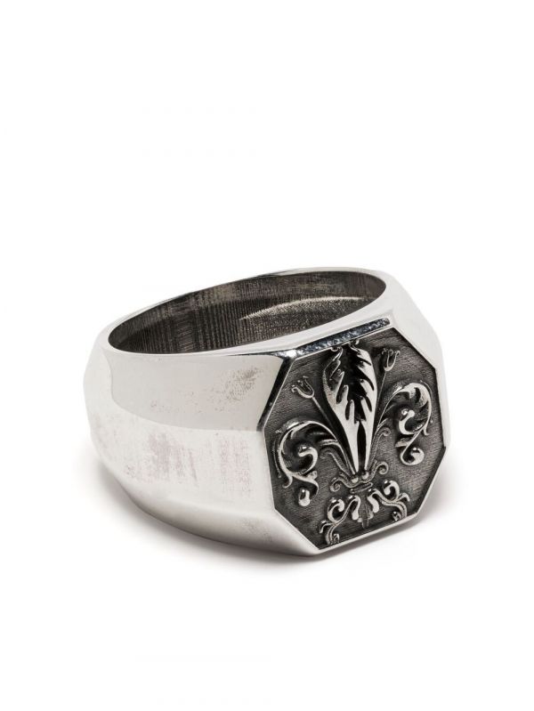  Emanuele Bicocchi Lily Signet Ring - Silver 