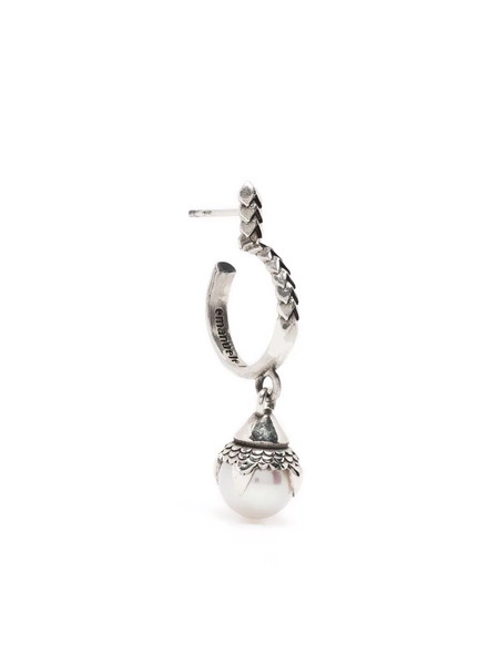  Emanuele Bicocchi Pearl Hoop Earring - Silver 