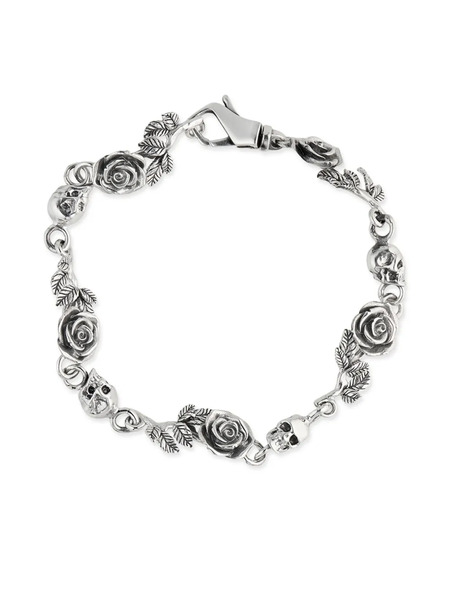  Emanuele Bicocchi Rose & Skull Bracelet - Silver 
