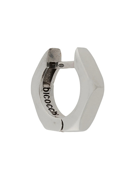  Emanuele Bicocchi Singular Hexagonal Hoop Earring - Silver 