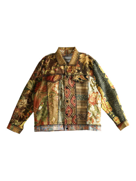  Emergency Room Patchwork Floral-print Jacket - Brown 