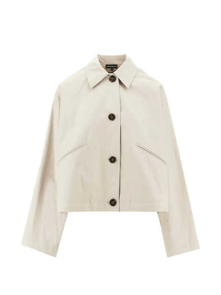  Emporio Armani Buttoned Crop Jacket - Neutrals 
