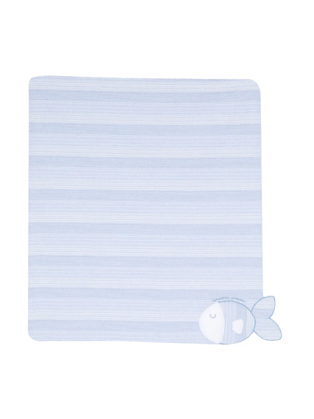  Emporio Armani Kids Fish-motif Blanket - Blue 