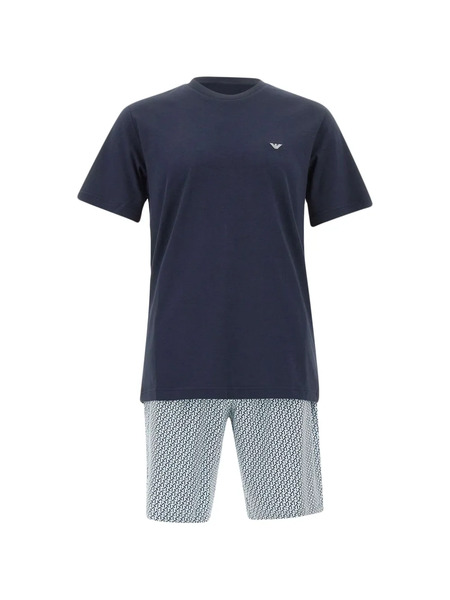  Emporio Armani Logo Patterned Pajama (set Of Two) - Blue 