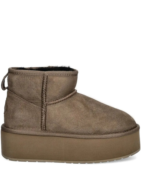  Emu Australia Platform Suede Ankle Boots - Brown 