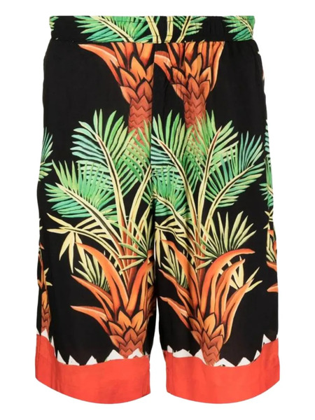  Endless Joy Palm-tree Print Shorts - Black 
