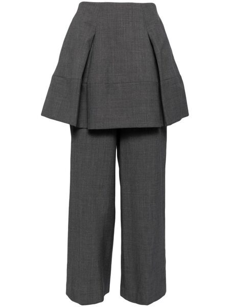  Enföld Layered Wide-leg Trousers - Grey 